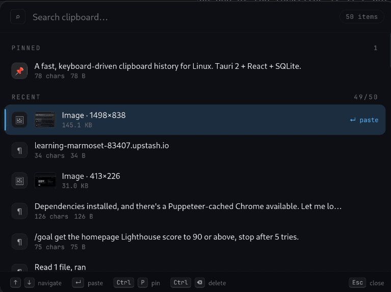 Clipboard homepage screenshot
